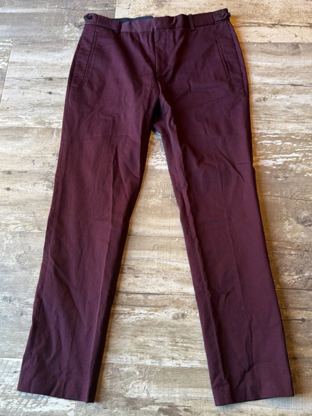 SANDRO PARIS Dress Pants Trousers Burgundy Straight Leg Women’s EU44 US14
